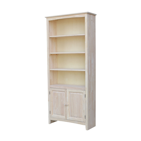 International Concepts Shaker Bookcase, 72"H, Ready to Finish K-SH-3227A-SH-322D